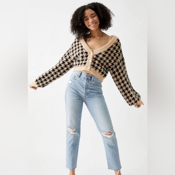 Kendall & Kylie Sweaters - Kendall & Kylie Cropped Fuzzy Cardigan, Small